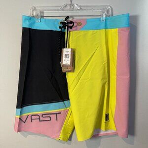 Vast Beta III Men's Boardshort in Pink Multi - Size 36 - NWT